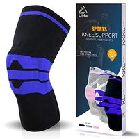 Lifella Knee Compression Sleeve, Knee Support Brace FDA Approved with Patella Gel Pads & Side Stabilizers - for Meniscus Tear, ACL, MCL Running & Arthritis (Blue, XL)