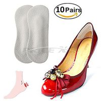 Anti-Slip Leather Heel Grips Heel Liners Back Heel Shoe Inserts Pads Cushions Ball of Foot Insoles Abrasion & Blister Resistant Adhesive Heel Snugs for Shoes Too Big Adjust Loose Shoes (10 Pairs)