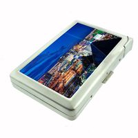 Metal Cigarette Case with Built In Lighter Las Vegas Design-008