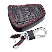 Protective Car Key Leather Case Cover Holder Wallet Bag Pouch Fob Hook Chain Ring For Jeep wrangler compass patriot key case car accessory shop