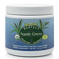 Perfect Organic Aquatic Greens ~Unsweetened~ Spirulina and Chlorella Freeze-Dried Powder, 135 Grams ~by Perfect Supplements
