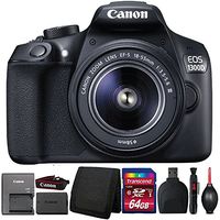 Canon EOS 1300D/T6 DSLR camera with 18-55mm III Lens and Accessory Bundle