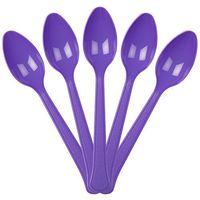 JAM PAPER Premium Utensils Party Pack - Plastic Spoons - Bright Purple - 48 Disposable Spoons/Pack