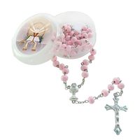 First Holy Communion Scented Rosary Favor - 12 Rosaries with individual Gift box and Organza Bag. (6mm, Pink)