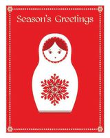 Babushka / Russian Doll Christmas Gift Tags Pk20