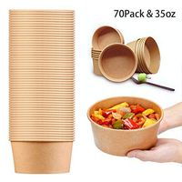 35 Oz Large Paper Bowls, 70 Pack Disposable Soup Bowls Plastic Free Party Supplies for Hot/Cold Food, Soup