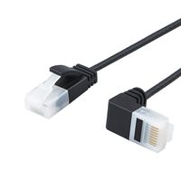 Ultra Slim Cat6a Ethernet Cable CableCreation Up Angle UTP Network Patch Cable Cat 6a (Category 6),2m（6.6FT）, Black