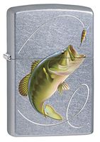 Zippo Lighter: Bass Fishing - Street Chrome 77475