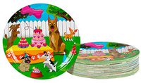 Disposable Plates - 80-Count Paper Plates, Puppy Party Supplies for Appetizer, Lunch, Dinner, and Dessert, Kids Birthdays, 9 x 9 inches