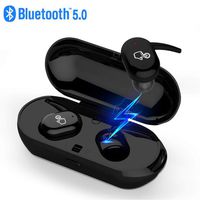 True Wireless Earbuds, Bluetooth 5.0 headphones TWS in-Ear Earbuds with Mic, Touch Control Bluetooth headsets with 18H Playtime Charging Case, HD Stereo Sound--Black