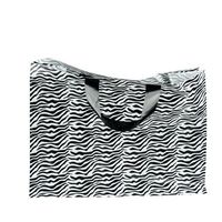 Frosted Plastic Shopping Gift Bags Large (16"x6"x12")- Quantity of 100 (Zebra)