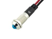 Alpinetech PL8B 8mm 5/16" 120V AC/DC LED Metal Signal Indicator Pilot Dash Light (Blue)