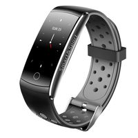 Heart Rate Monitor Wristband Smart Watch Color Touch Screen Smart Watch Fitness Bracelet for iOS and Android (Gray)