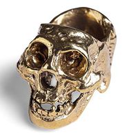 CIGARLOONG Cigar Stand Skull Portable Cigar Holder Ashtray Outdoor(Color:Gold)