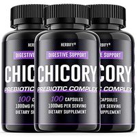 Chicory Prebiotic Supplement & Organic Inulin Fiber Digestive Health, Natural Support for Better Digestion, 100 Capsules (300)