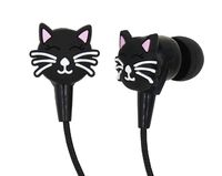 candywirez Black Cat Earbuds with Microphone, (EB-BIM-BCAT)