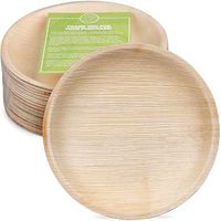 Pure Palm Planet Friendly Palm Leaf Plates; Bamboo-Style, Upscale Disposable Dinnerware; All-natural Biodegradable Plates (10" Round) (25 Pack)