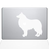 The Decal Guru I Love My Collie Decal Vinyl Sticker, 13" MacBook Pro (2015 & Older Models), White (1475-MAC-13P-W)