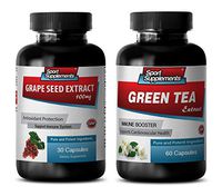 Fat Burner Diet Pills - Grape Seed Extract - Green Tea - Grape Seed Oil (2 Bottles Combo)