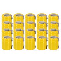 20x Exell 1/3AA NiCD 200mAh 1.2V Flat top Rechargeable Battery with Tabs