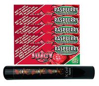 Herb Airtight Tube Pocket Protector with Juicy Jay's Raspberry 1.25 Flavored Hemp Rolling Papers 5 Count DC Crafts Nation- Tiki Man