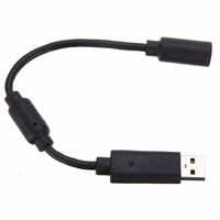 Yanbirdfx 9.84 Inch USB Breakaway Extension Cable Adapter for Microsoft Xbox 360 Wired Gamepad Controller, Black