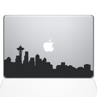 The Decal Guru Seattle City Skyline Decal Vinyl Sticker, 15" MacBook Pro (2016 & Newer Models), Black (2332-MAC-15X-BLA)