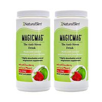 NaturalSlim Anti Stress Drink - Pure Magnesium Citrate Powder with Organic Strawberry and Lime Flavor - Natural Aid to a Slow Metabolism, Constipation & Sleeping Difficulties - 8 oz (2 Pack)