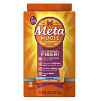 Metamucil Daily Fiber Supplement, Orange Smooth Sugar Free Psyllium Husk Fiber Powder, 180