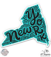 New York Shape Cute Letters Native Local - 5" Vinyl Sticker - For Car Laptop I-Pad - Waterproof Decal
