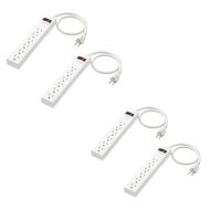 IKEA KOPPLA 6 Outlet Power Strip with Switch (Pack of 2 (Total 4, Set of 2 Each), White)