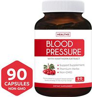 Blood Pressure Support Supplement (Non-GMO) - Premium Natural Herbs, Vitamins & Berries - High Dosage of Hawthorn Extract – Berry Lower Pills – 90 Capsules
