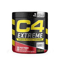 C4 Extreme Pre Workout Powder Fruit Punch | Sugar Free Preworkout Energy Supplement for Men & Women | 200mg Caffeine + Beta Alanine + Creatine | 30 Servings