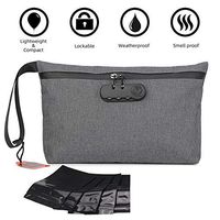 YISUN Smell Proof Bag with Combination Lock+ Durable Water Repellent Odor Proof Stash Bag with Carbon Lined Divider Pouches for Your Weed Herbs and Smelly Accessories