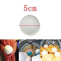 Papamsy White Wool Dryer Balls Natural Fabric Softner Reusable for Shorten Dryer Time Reduce Wrinkles Pack of 1-5cm