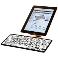 Large Print Black on White Bluetooth Mini Keyboard for iPads, Tablets & Phones