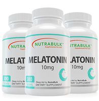NutraBulk Melatonin 10mg Tablets – Fast Dissolving Natural Nighttime Sleep Aid - 900 Count (3 Bottles of 300)