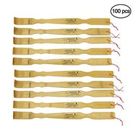 BambooMN 100 Piece 17.5" Logo Traditional Bamboo Back Scratchers for Instant Reliefs on Itchy Back