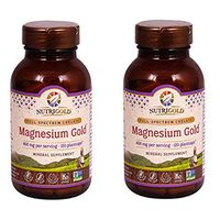 Nutrigold Magnesium Gold Full-Spectrum Chelate for Healthy Bones, Cardiovascular and Cognitive Function (120 Veggie Capsules) Pack of 2
