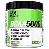 Evlution Nutrition BCAA5000 Powder 5 Grams of Branched Chain Amino Acids (BCAAs) Essential for Performance, Recovery, Endurance, Muscle Building, Keto Friendly, No Sugar (30 Servings, Lemon Lime)