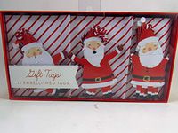 Gift Tags 12 Embellished Tags Santa