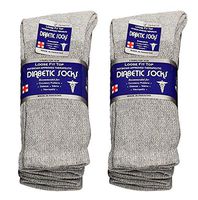 Diabetic Socks Crew Socks 3, 6,9 or 12-Pack Physicians Approved Crew Diabetic Socks Cotton by Sole Trendz (6 Pairs of Gray, 10 to 13 Men Size)