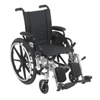 Drive Medical Viper Wheelchair with Flip Back Removable Arms, Desk Arms, Elevating Leg Rests, 14" Seat, Black