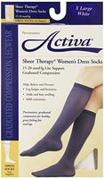 Activa 15-20 mmHg   Sheer Therapy Women's Socks, White, X-Large