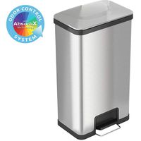 iTouchless SoftStep 18 Gallon Stainless Steel Step Trash Can with Odor Control System, 68 Liter Commercial Size Kitchen, Office, Home Garbage Bin
