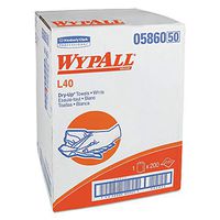 WypAll KCC 05860 L40 Wipers, Dry Up Towels, 19 1/2" X 42", White, 200 Towels/roll