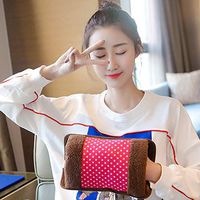New Electric hot Water Bottle Explosion-Proof Electric hot Water Bottle Hand Warmer Treasure Rechargeable Warm Water Bag Warm Baby, Wavelet Point Rose red