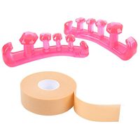 2 Pcs Toe Separators with 1 Roll Foot Heel Ankles Wrist Tape,Gel Toe Spacers and Toe Straightener Toe-pals to Fight Bunion, Hammer Toes, Claw Toes, Crooked Toes and More,2 Colors Choice, Rose red