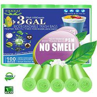 OKKEAI 3 Gallon Small Trash Bags,100 Counts Small Trash Can Liners Garbage Bags Leak Proof Bags Wastebasket Liners Bags for Bathroom Kitchen Bedroom Living Room Office,Green