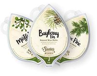 Natural Pine Soy Wax Melts Variety Pack - 3 Highly Scented 3 Oz. Bars - Bayberry Fir, Mistletoe Moments, Tahoe Pine - Soy & Essential Oils, Phthalate & Paraffin Free, Vegan, Non-Toxic